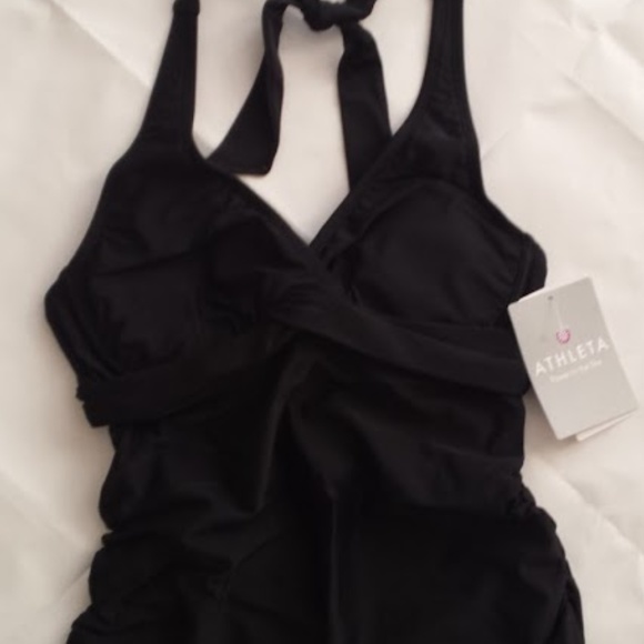 ATHLETA Black Tara Halter Tankini Top NWT - Picture 4 of 6